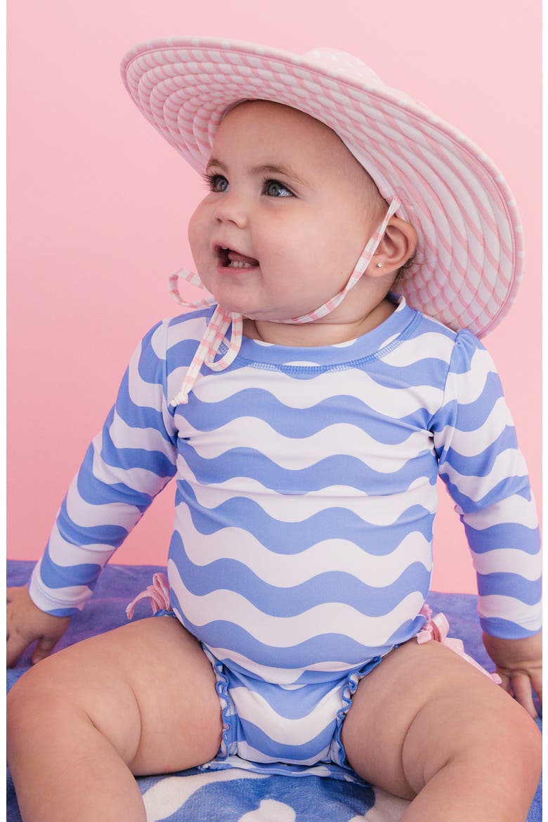 Kids' Periwinkle Long Sleeve One-Piece Rashguard Swimsuit, Alternate, color, BLUE