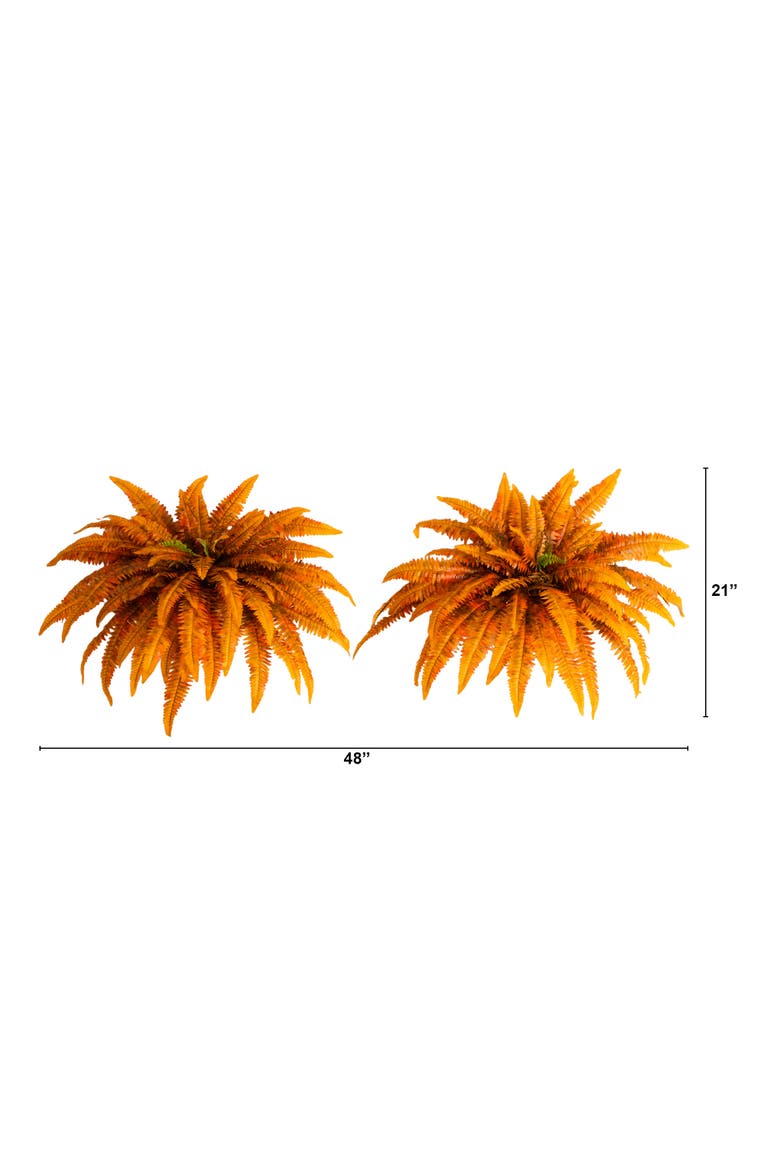 48-in Autumn Artificial Fall Boston Fern - Set of 2, Alternate, color, Orange