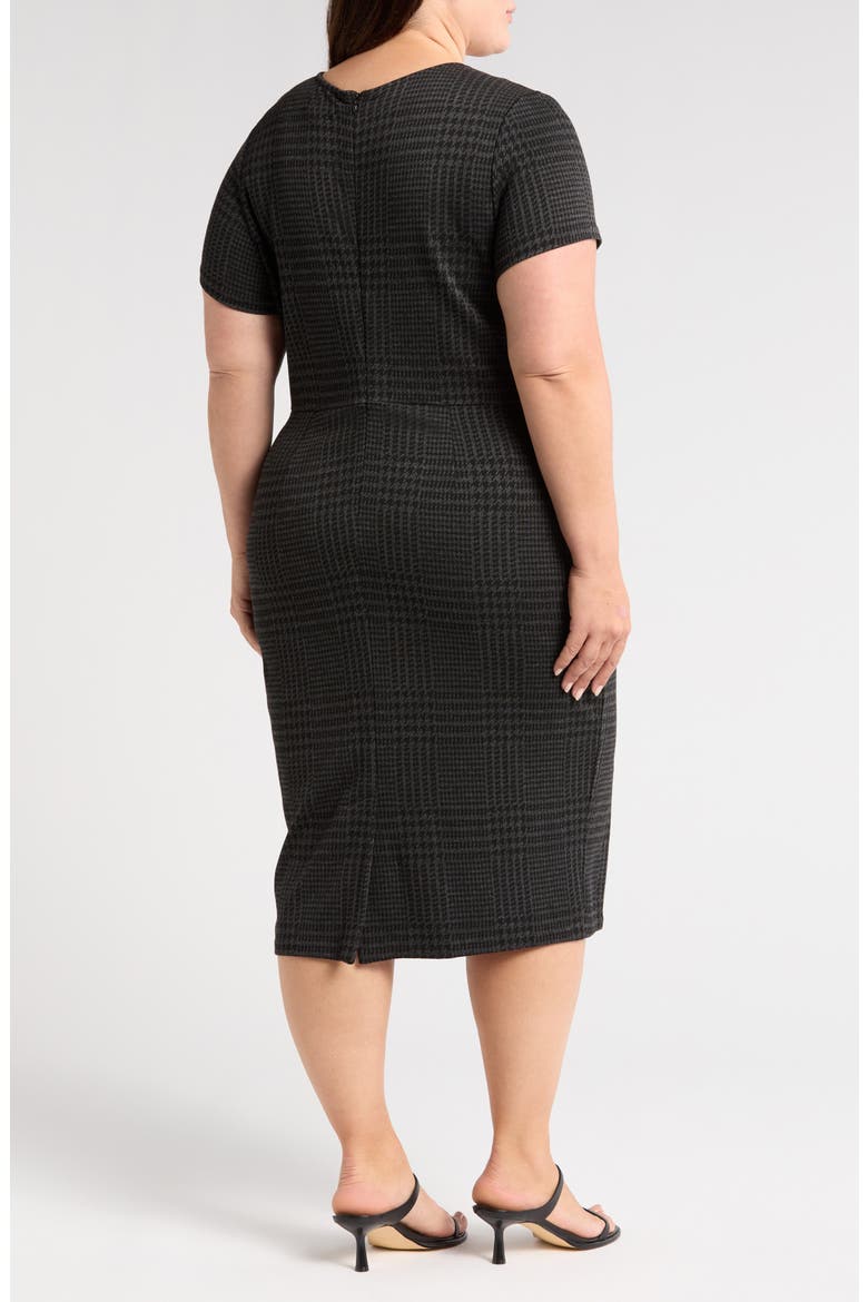 Executive Stretch Ponte Dress, Alternate, color, CHARCOAL HOUNDSTOOTH