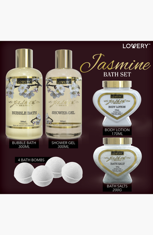 Lovery Jasmine Premium 30pc Home Spa & Makeup Set In Black Crocodile Case