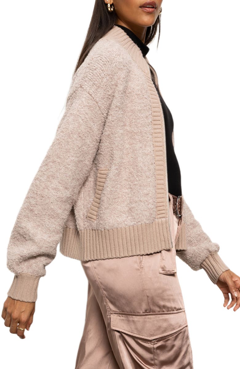Sanctuary Bouclé Knit Bomber Jacket, Alternate, color, 