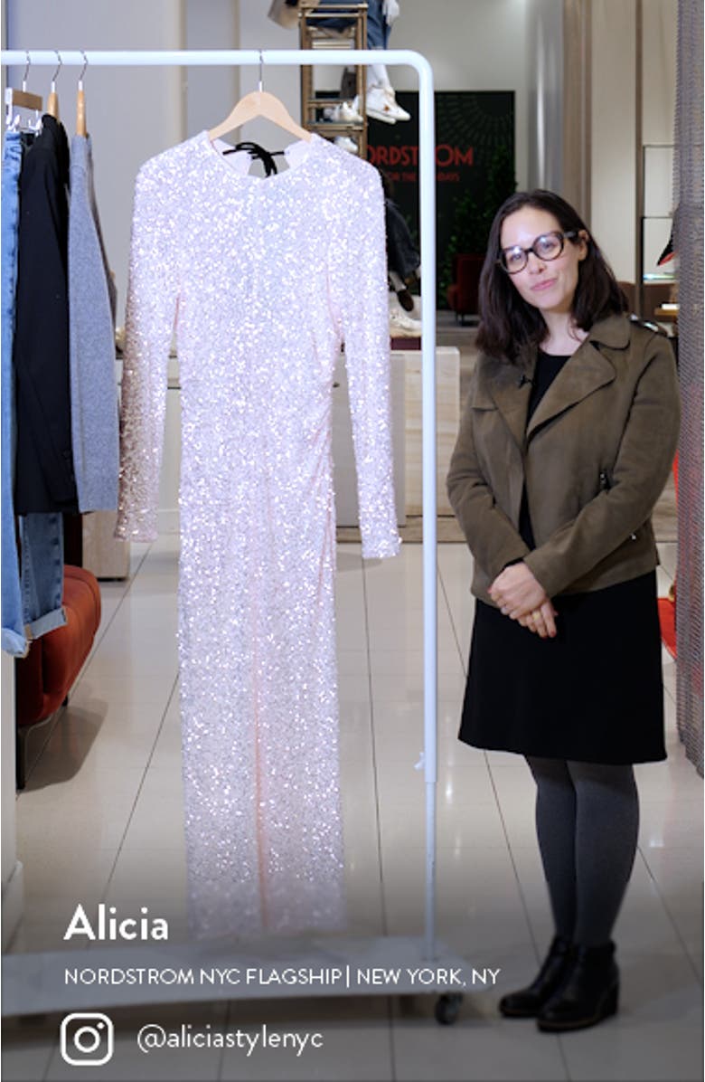 Long Sleeve Sequin Maxi Dress, sales video thumbnail
