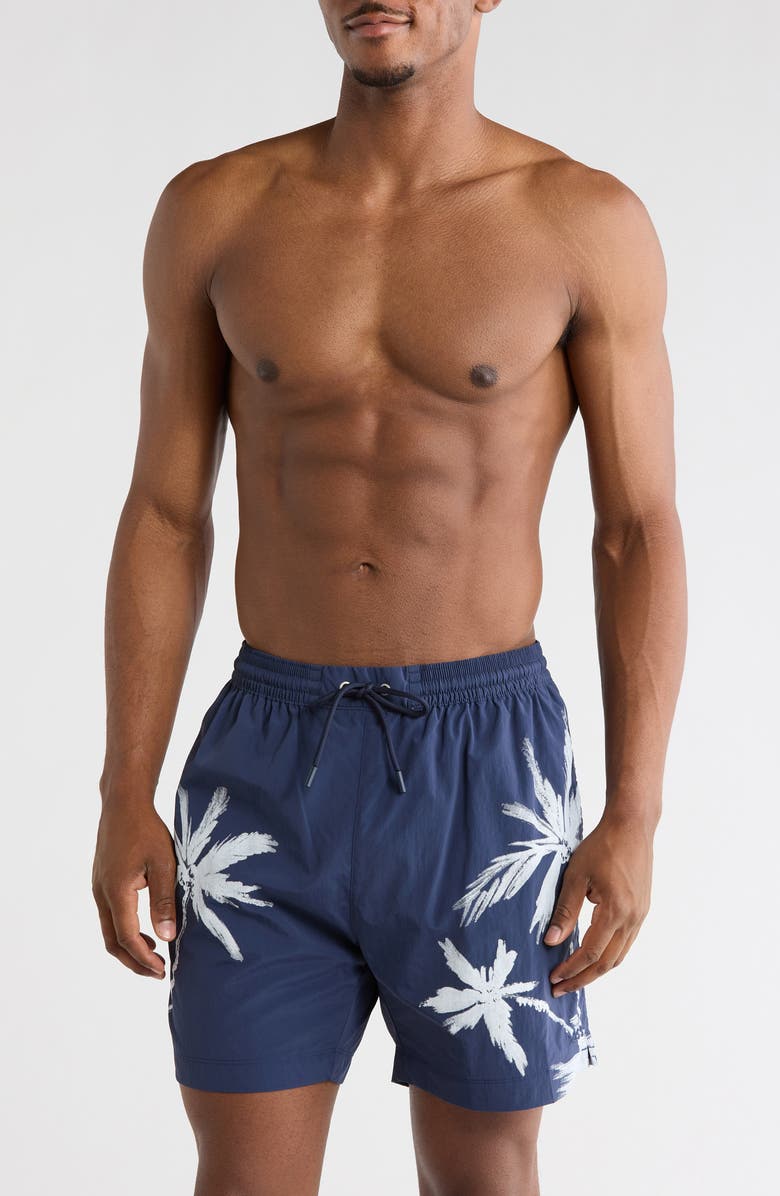 BOSS Rimi Swim Trunks, Main, color, Navy
