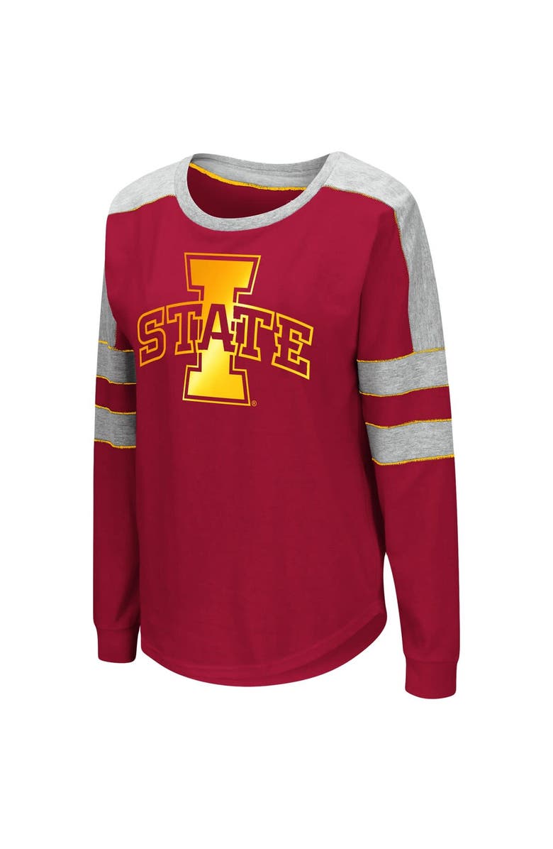 COLOSSEUM Women's Colosseum Crimson Iowa State Cyclones Trey Dolman Long Sleeve T-Shirt, Alternate, color, 