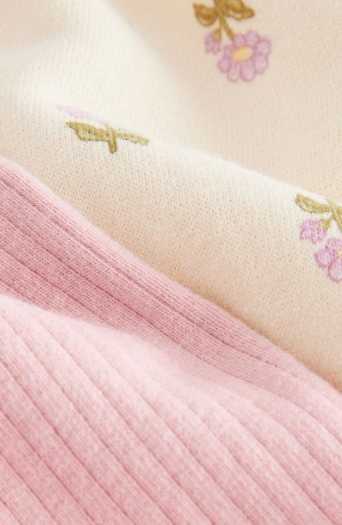 Shop Next Kids' Floral Bow Sweatshirt & Rib Leggings Set In Multi
