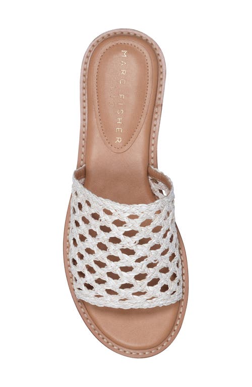 Marc Fisher Ltd Woven Flat Slide Sandals In White