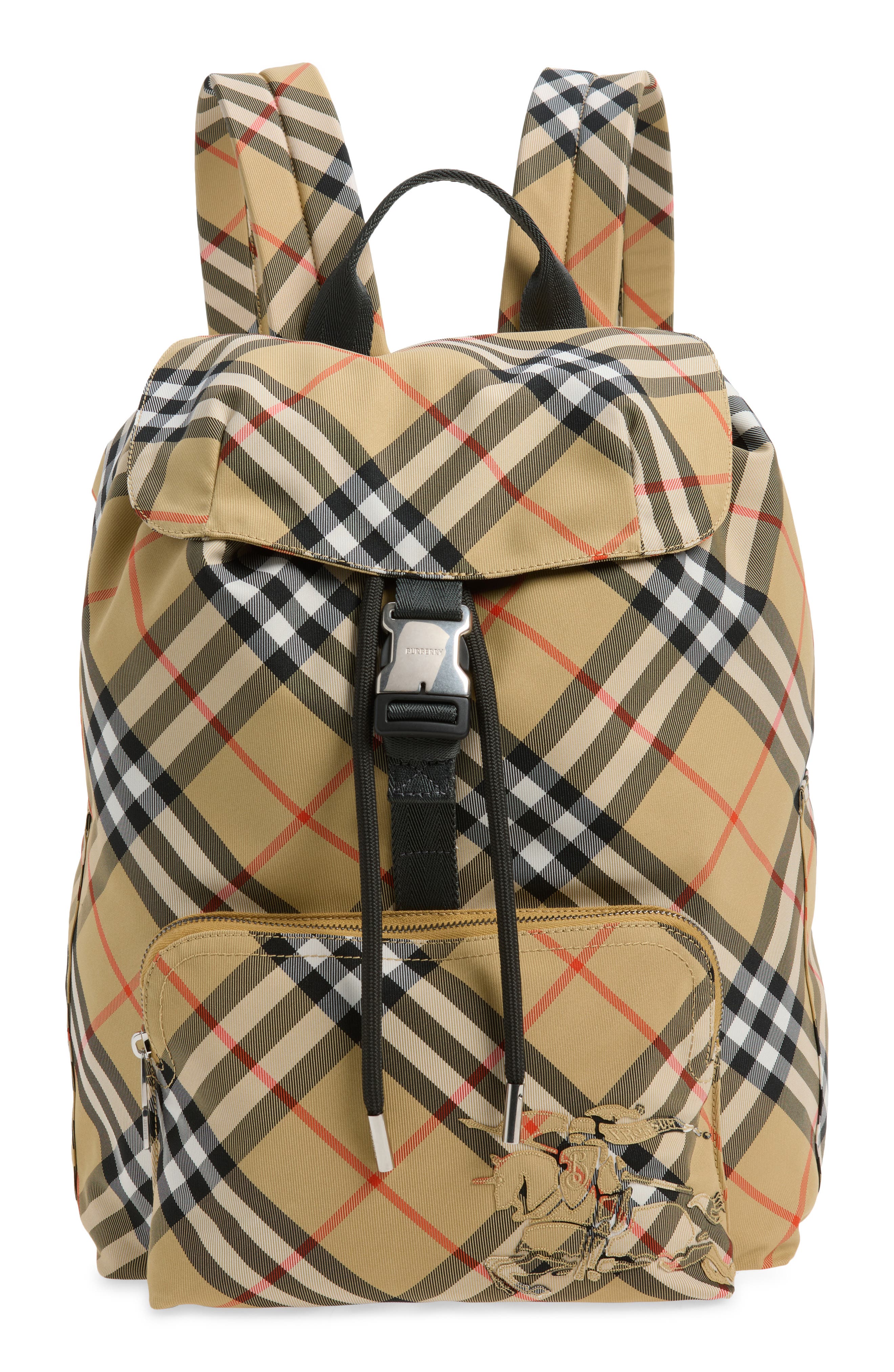 Burberry Classics Check Backpack, Main, color, Sand