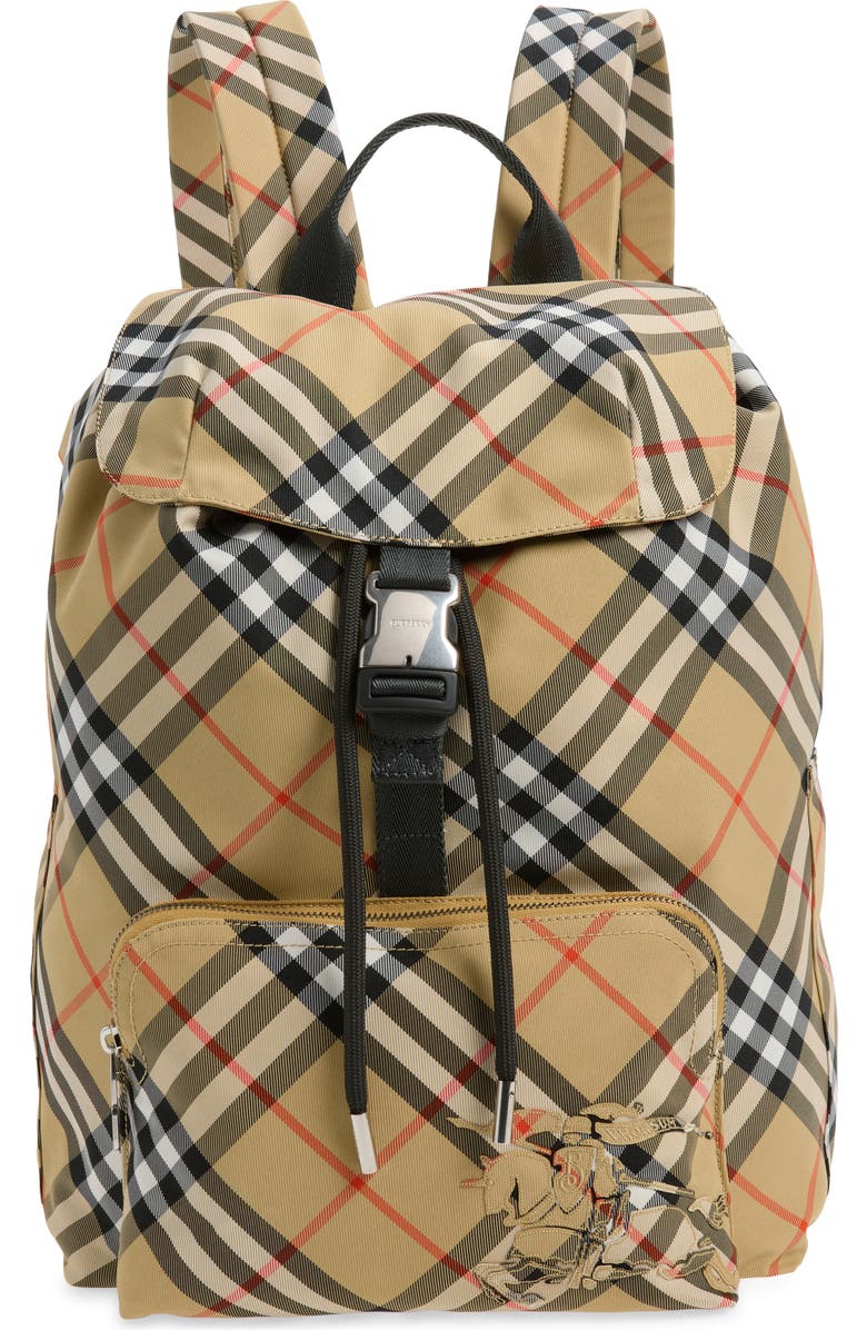 Burberry Classics Check Backpack, Main, color, Sand