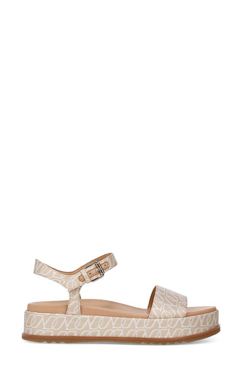 Naturalizer Zane Ankle Strap Platform Sandal In Coastal Tan Fabric