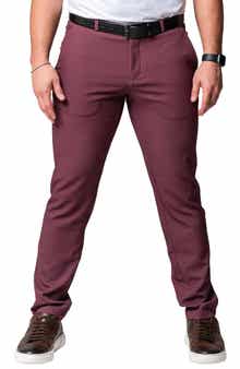 Maceoo Dot Red Slim Fit Four Way Stretch Pants