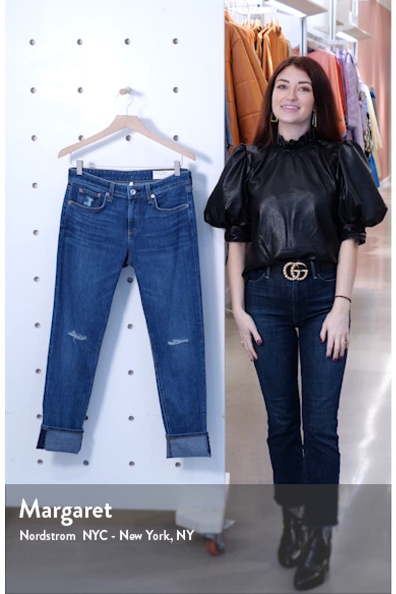Dre Ripped Slim Boyfriend Jeans video