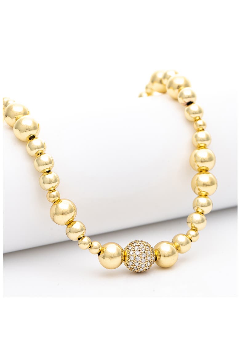 Cubic Zirconia Beaded Necklace, Alternate, color, GOLD / CUBIC ZIRCONIA