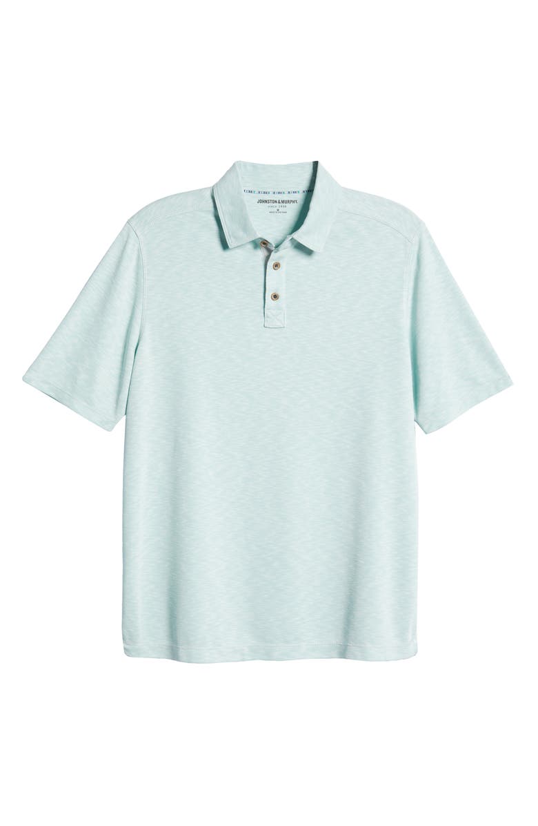 Johnston & Murphy Short Sleeve Slub Knit Polo, Alternate, color, Mint