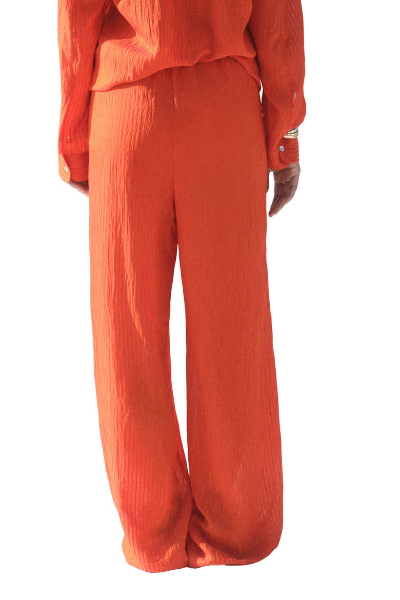 Crinkled Wide Leg Drawstring Pants, Alternate, color, ORANGE
