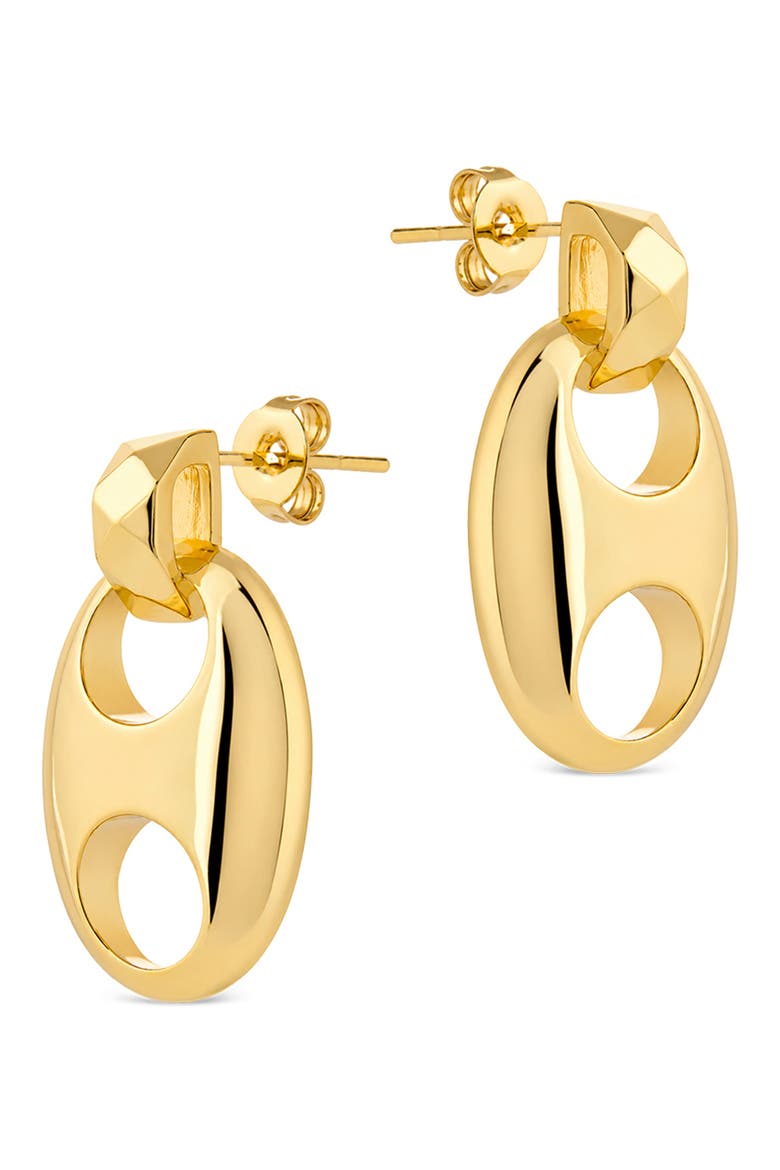 Modern Disc Drop Earrings, Alternate, color, GOLD