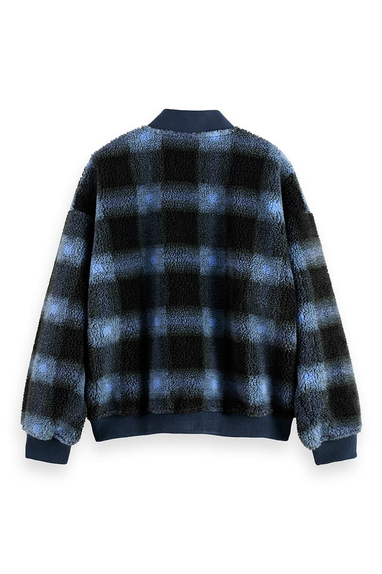 Plaid Polar Fleece Cardigan, Alternate, color, THYME/ BLUE BONNET CHECK AOP
