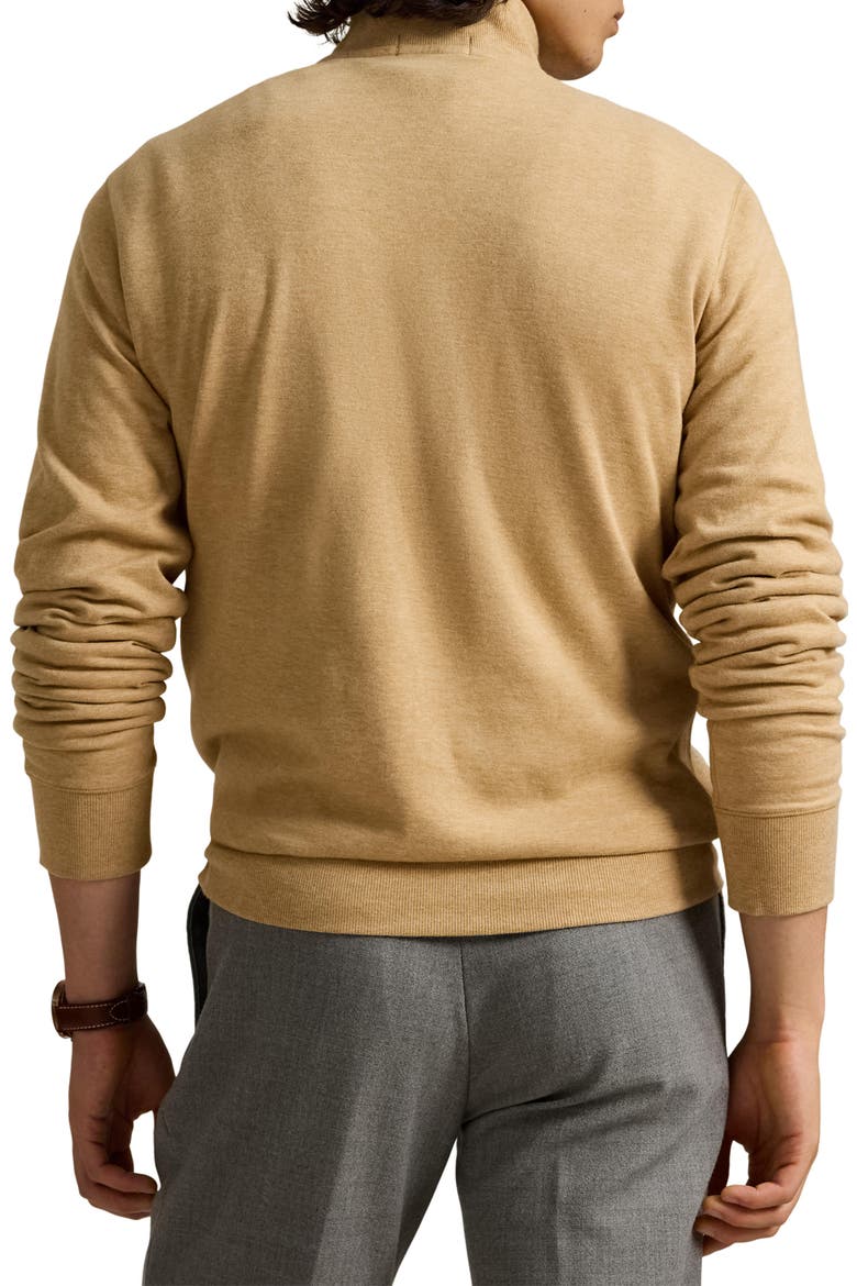 Cotton Blend Quarter Zip Pullover, Alternate, color, CLASSIC CAMEL HEATHER
