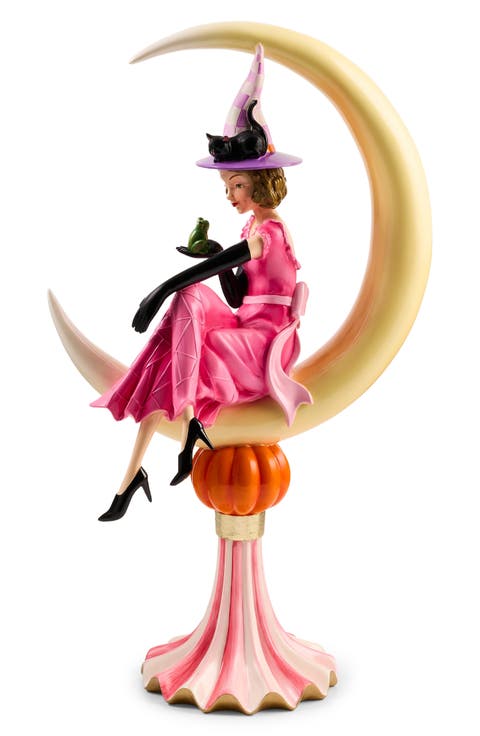 Glam-O-Ween Witch on Moon Figurine