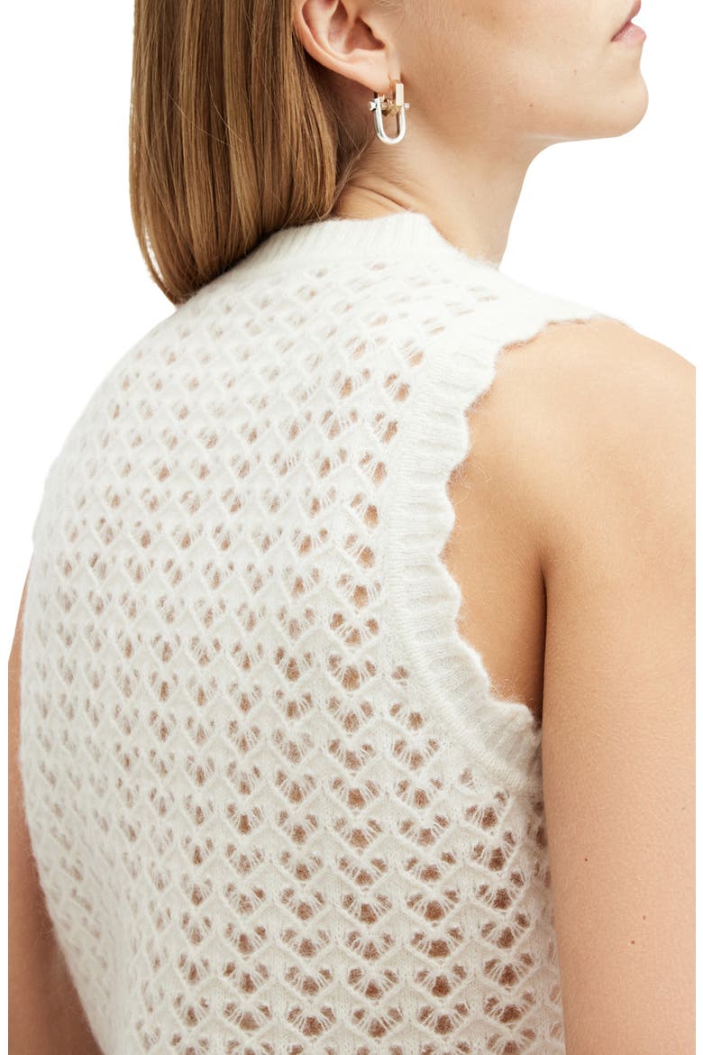 Vivian Openwork Sweater Vest, Alternate, color, CHALK WHITE