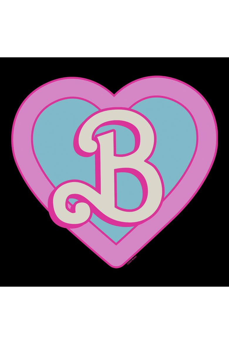 Junior's B Is For Heart Logo Short Sleeve Oversized T-Shirt, Alternate, color, Black