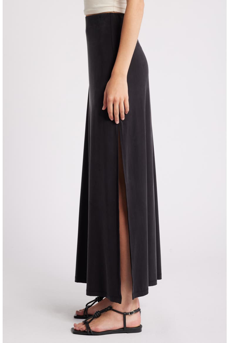 Drape Maxi Skirt, Alternate, color, BLACK DARK