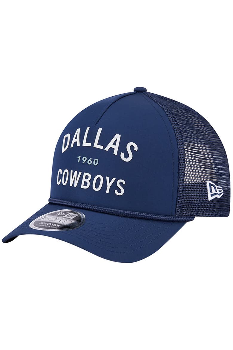 Men's New Era  Navy Dallas Cowboys Active Minimalist M-Crown A-Frame 9FORTY Adjustable Hat, Main, color, Navy
