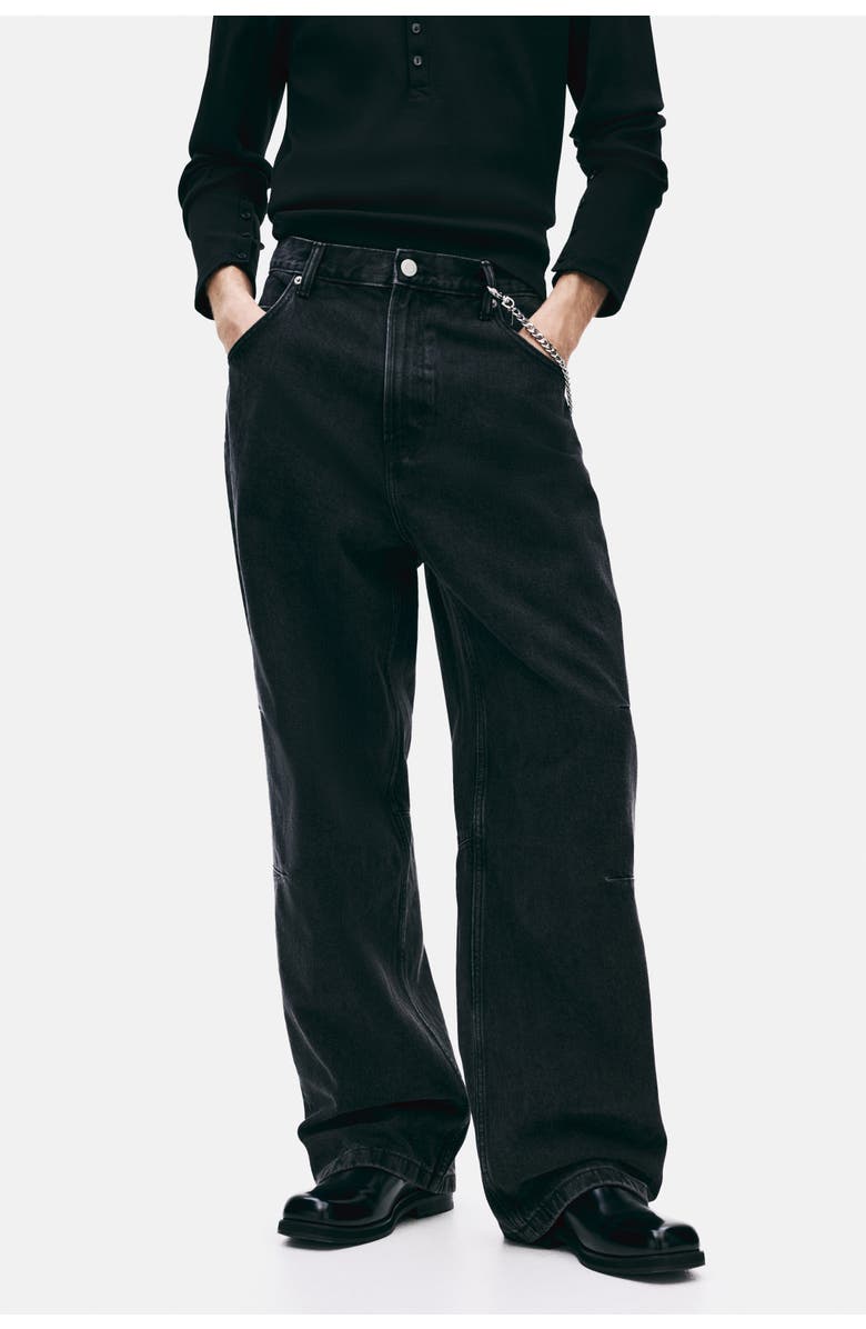 H&M Baggy Darted Jeans, Alternate, color, Black