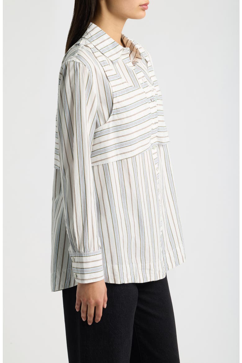 Valeria Double Layer Organic Cotton Shirt, Alternate, color, MULTI WHITE