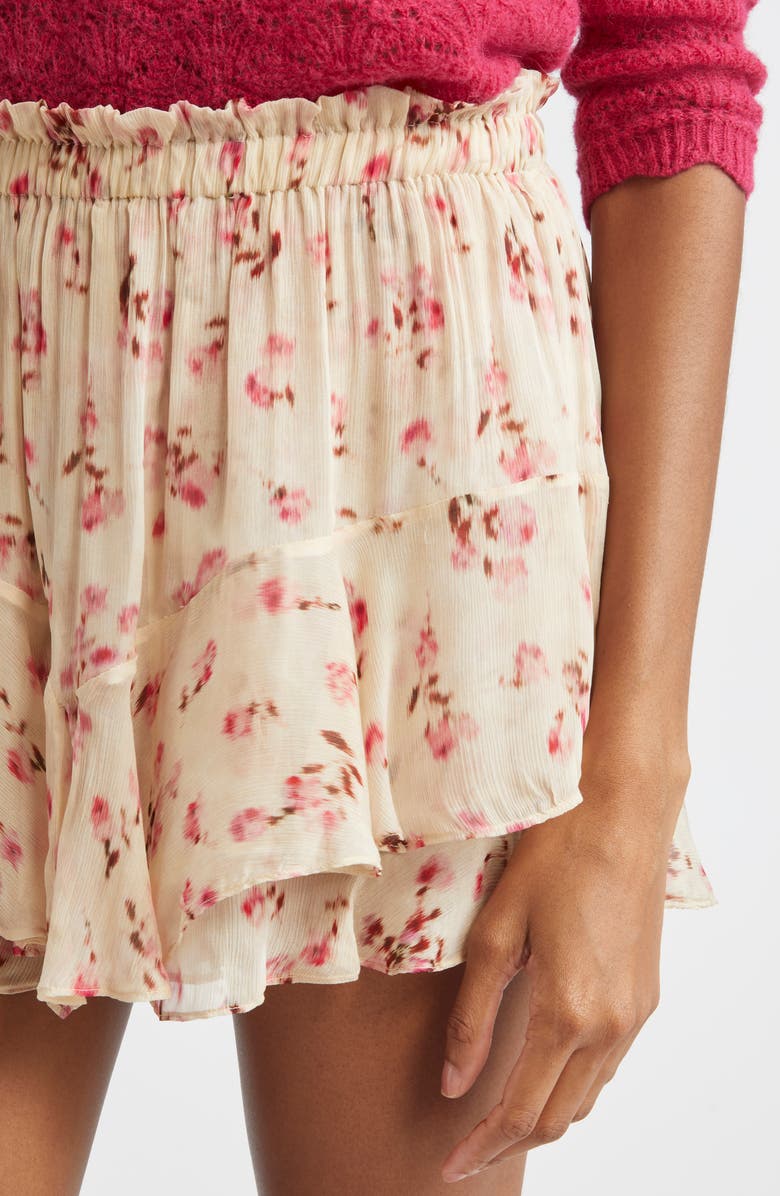 Isabel Marant Étoile Sornel Floral Print Chiffon Shorts, Alternate, color, Beige