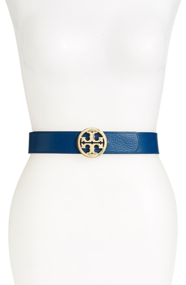Tory Burch 'Robinson' Reversible Leather Belt, Alternate, color,