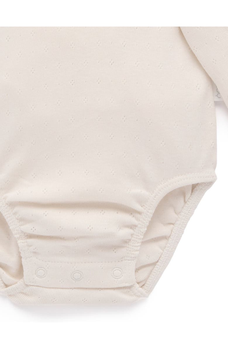 Purebaby Ruffle Pointelle Bodysuit, Alternate, color,