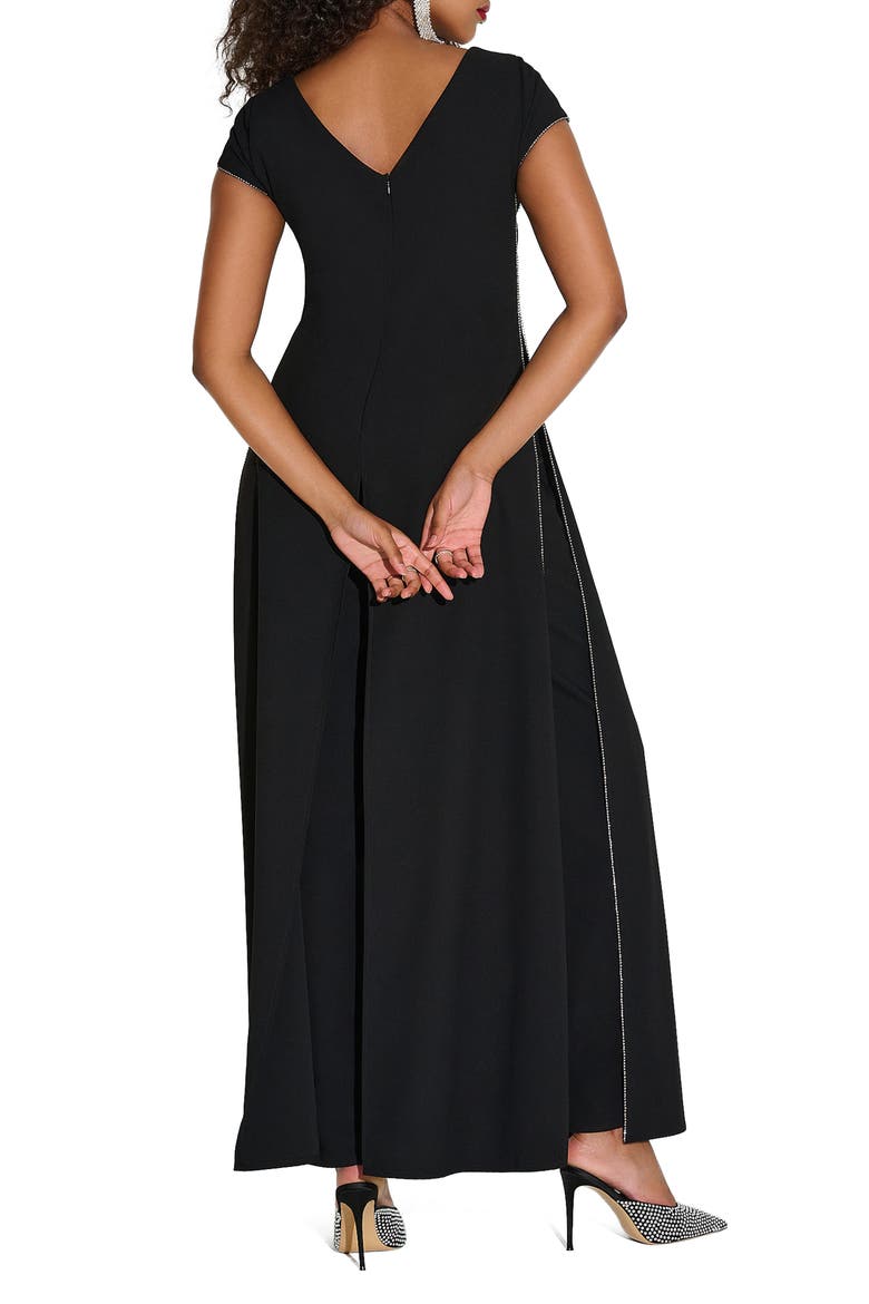 Rhinestone Detail Wide Leg Jumpsuit, Alternate, color, BLACK