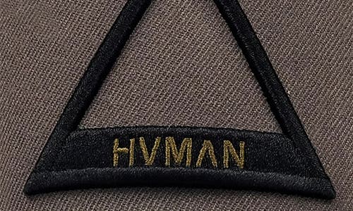 Hvman Triangle Logo Mesh Trucker Hat In Sage