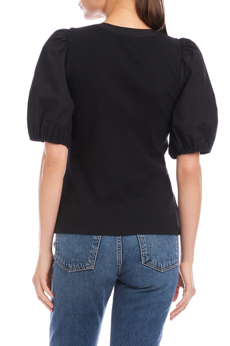 Terryn Mixed Media Top, Alternate, color, BLACK