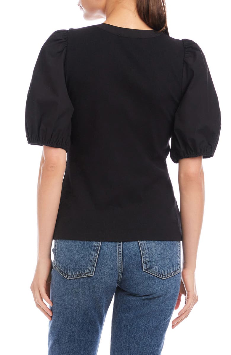 FIFTEEN TWENTY Terryn Mixed Media Top, Alternate, color, Black