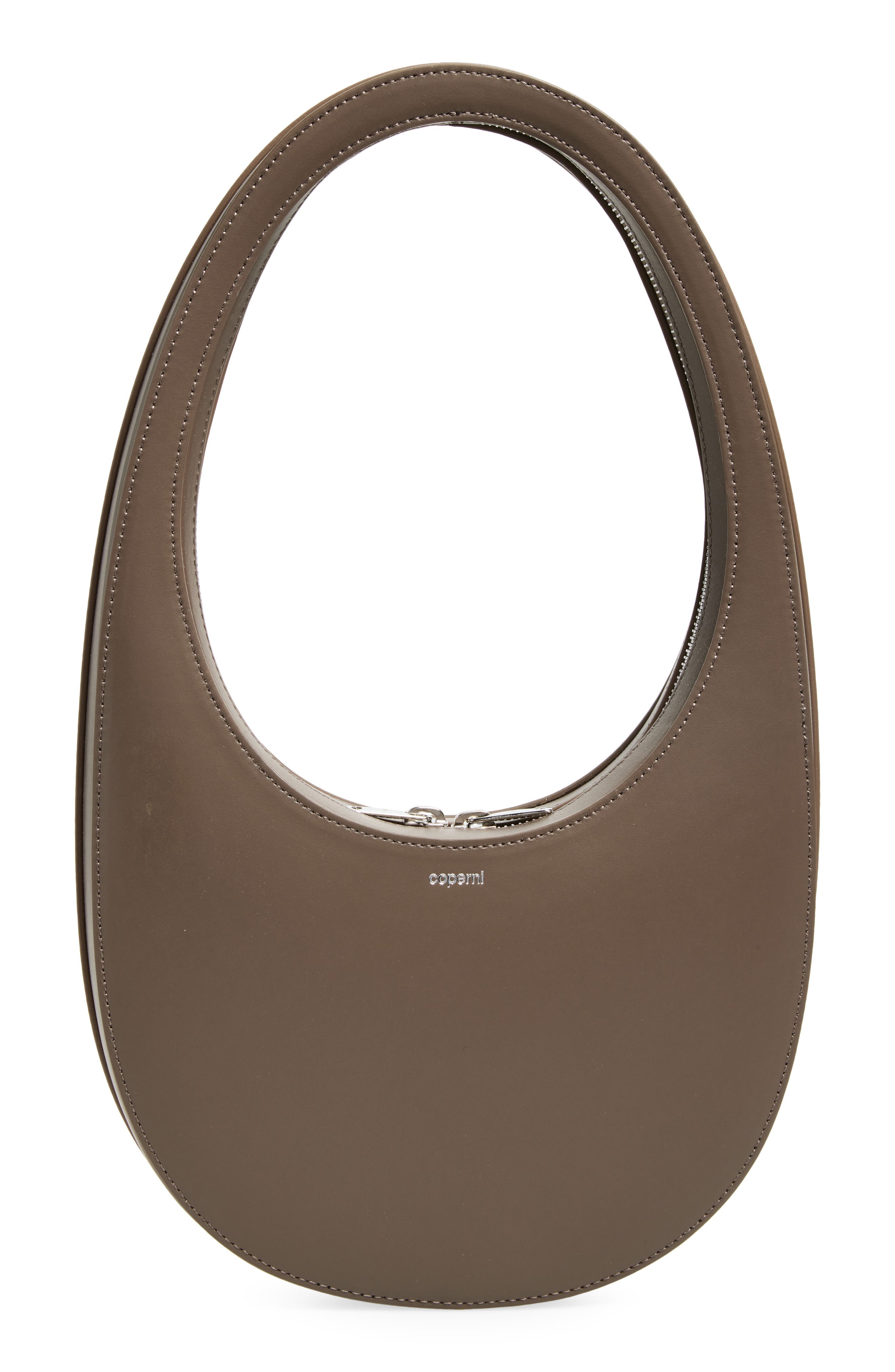 Coperni Swipe Leather Handbag, Main, color, Brown Brw