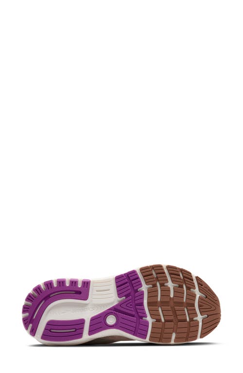 Brooks Ghost 16 Running Shoe In Almond Peach/coconut/purple