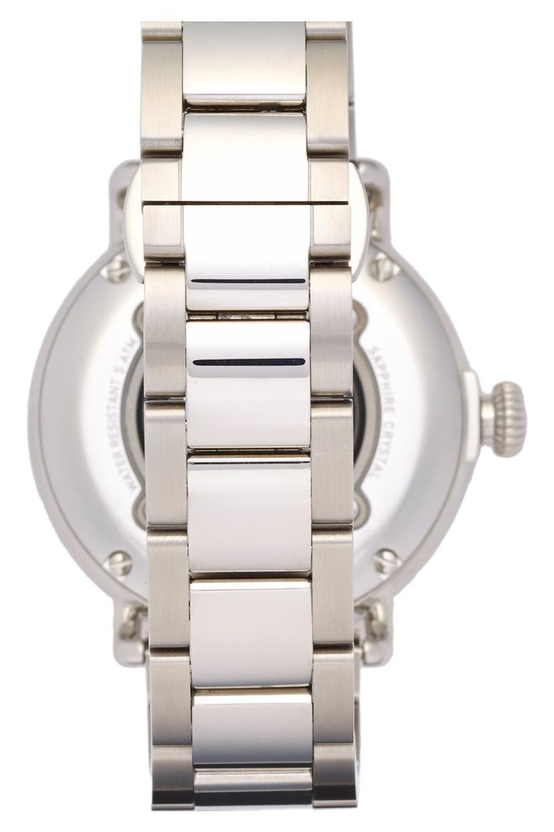 'The Runwell' Leather Bracelet Watch, 38mm, Alternate, color, SILVER/ CHARCOAL