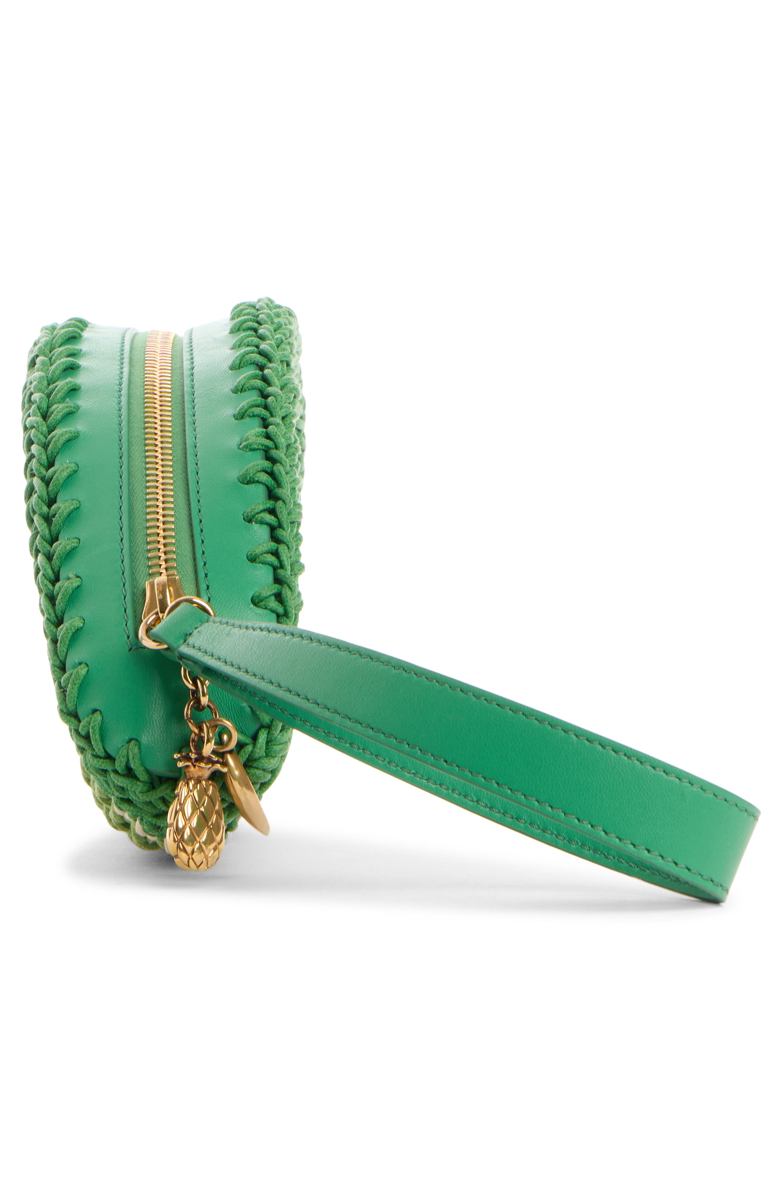 Chloé Tropicus Crocheted Wristlet, Alternate, color, Conifer Green