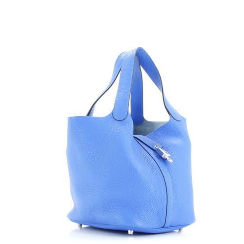 Pre-owned Hermes Hermes Picotin Lock Bag Clemence Mm In Blue