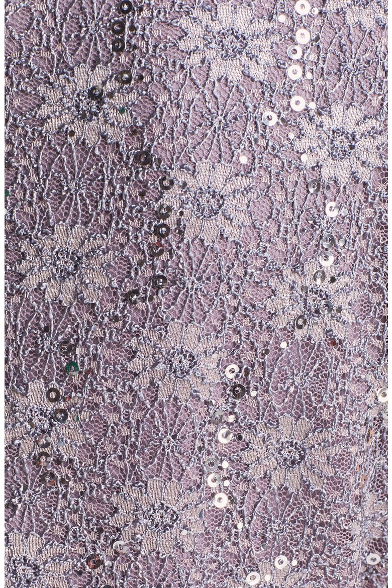 Sequin Lace Overlay Sheath Dress, Alternate, color, PEWTER FROST