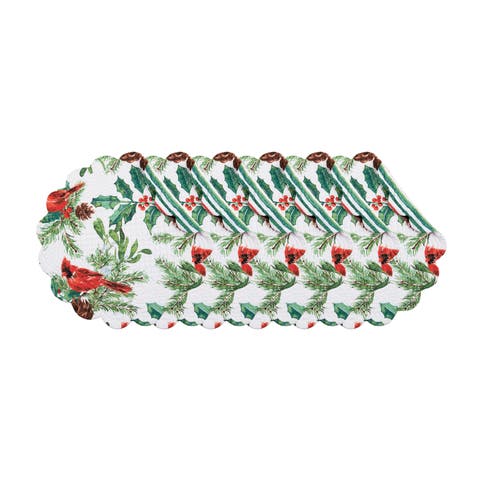 Delwyn Cardinal Round Placemats Set of 6, 17"