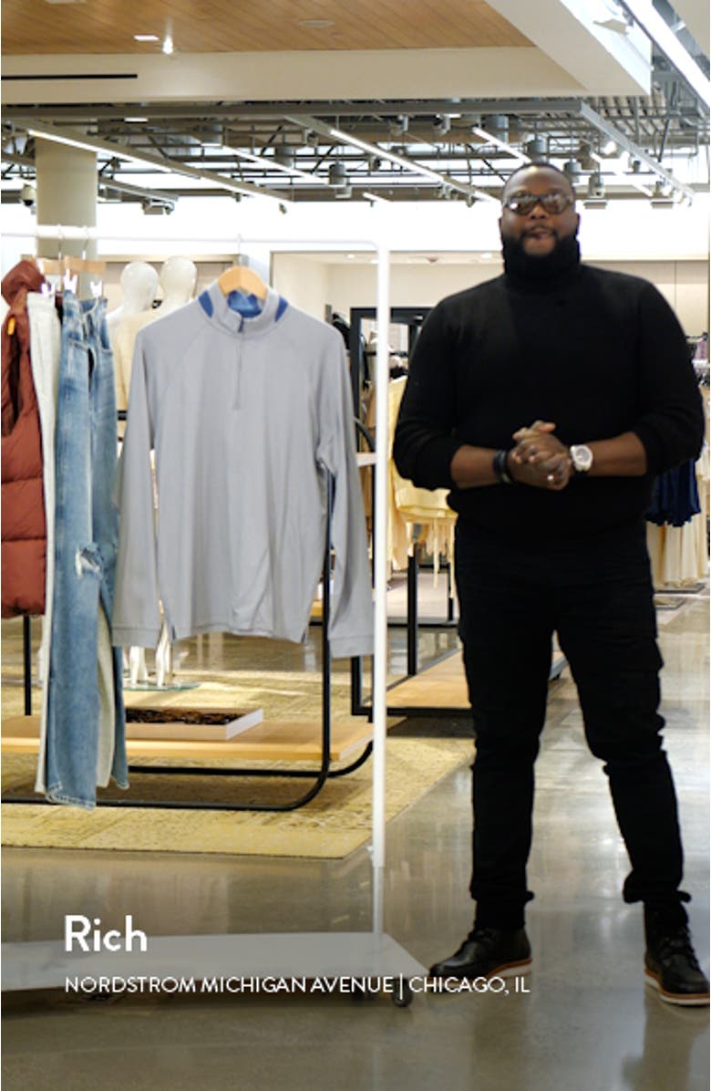 Steffen Pinstripe Half Zip Performance Pullover, sales video thumbnail