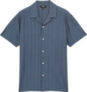 Reiss Sampson Textured Stripe Camp Shirt
