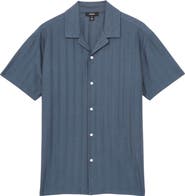 Reiss Sampson Textured Stripe Camp Shirt