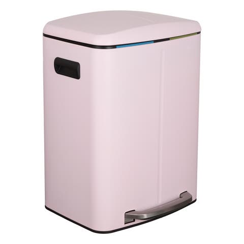 Marco Rectangular Dual Compartment Trash Can with Soft-Close Lid