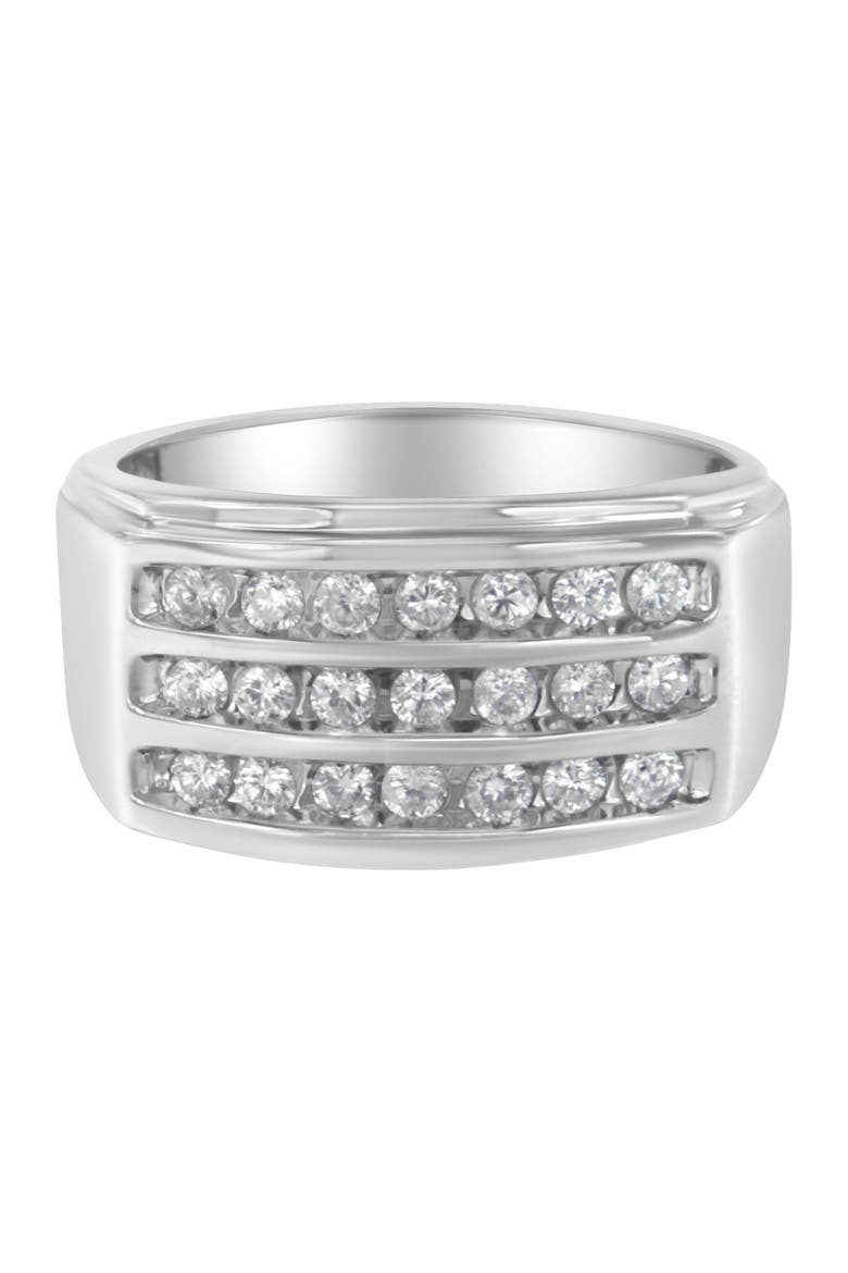 14K White Gold Men's Diamond Channel Set Band Ring, Main, color, White