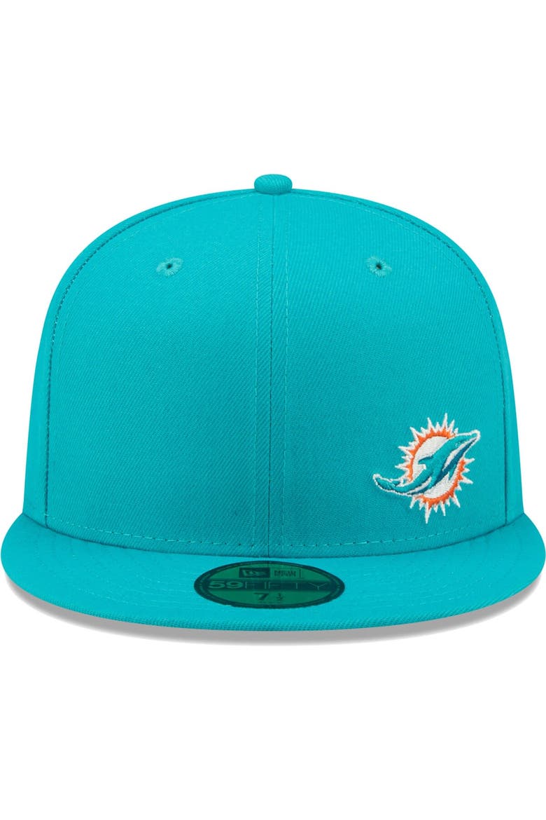 Men's New Era Aqua Miami Dolphins  Flawless 59FIFTY Fitted Hat, Alternate, color, Aqua