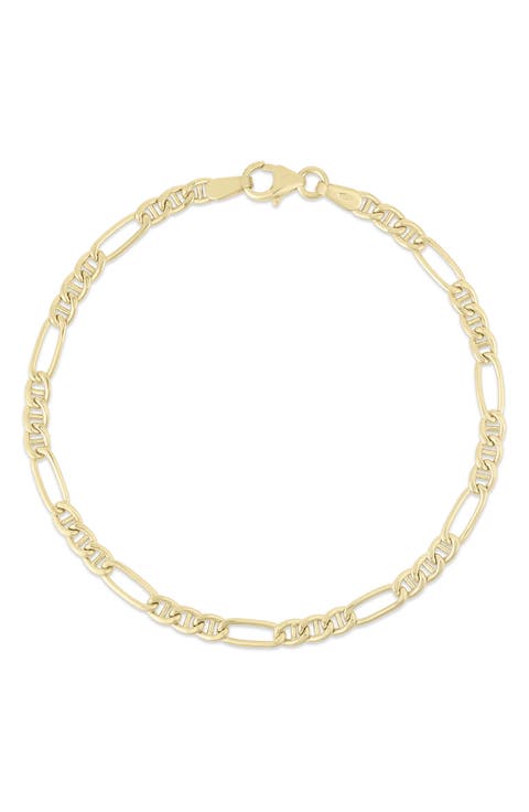 14K Gold Mariner Link Chain Bracelet