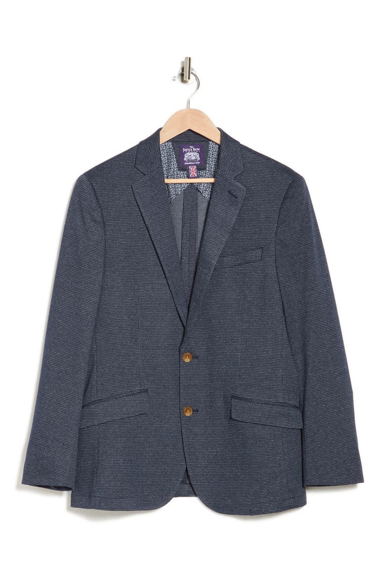 Micro Houndstooth Two Button Notch Lapel Blazer, Alternate, color, NAVY
